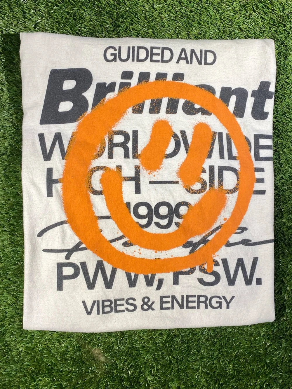 Brilliant Guided and Vibes & Energy Orange Graphic t-shirt